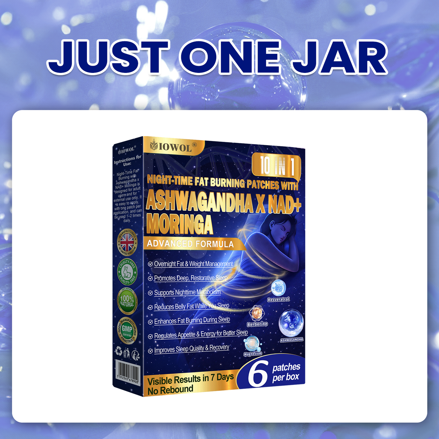 IOWOL ® NIGHT-TIME FAT BURNING PATCHES! ZERO PILLS & ZERO WASTE & ZERO STRUGGLE & 100% RESULTS.