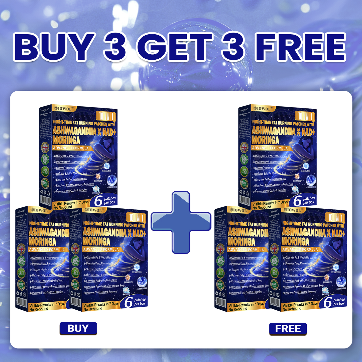 IOWOL ® NIGHT-TIME FAT BURNING PATCHES! ZERO PILLS & ZERO WASTE & ZERO STRUGGLE & 100% RESULTS.