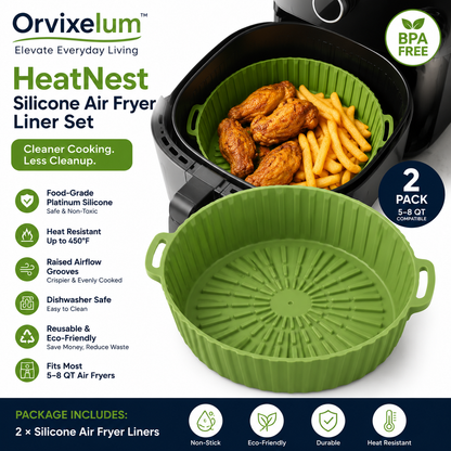 Orvixelum™ HeatNest Silicone Air Fryer Liner Set